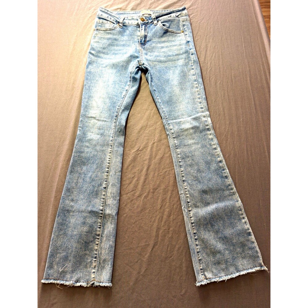 Bamboo Juniors 9 Bootcut Light Wash Blue Denim Jeans Stretch 5-Pocket
